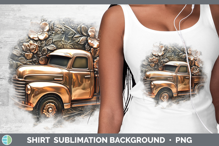 Best Sellers 02 Copper Relief Vintage Truck Shirt Sublimatio