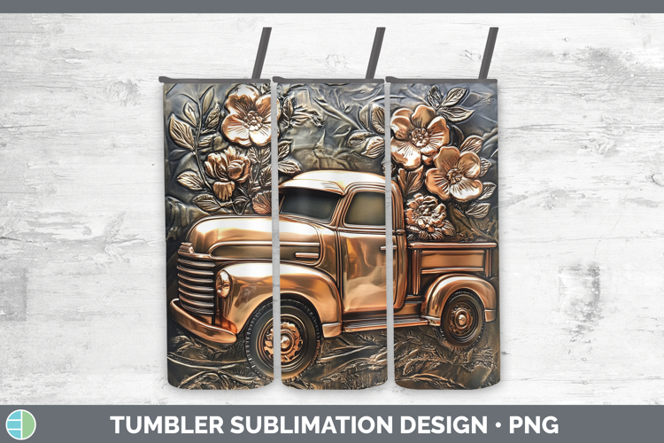 Best Sellers 02 Copper Relief Vintage Truck Tumbler Sublimat