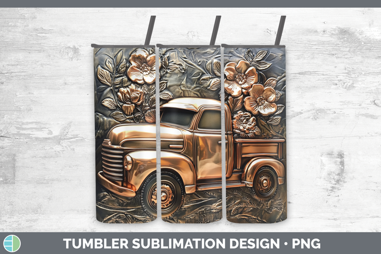 Best Sellers 02 Copper Relief Vintage Truck Tumbler Sublimat