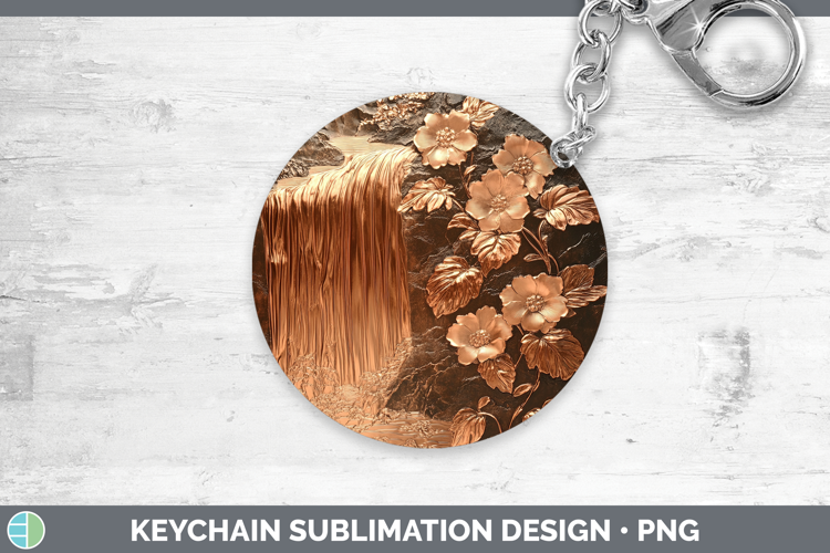 Best Sellers 02 Copper Relief Waterfall Keychain Sublimation