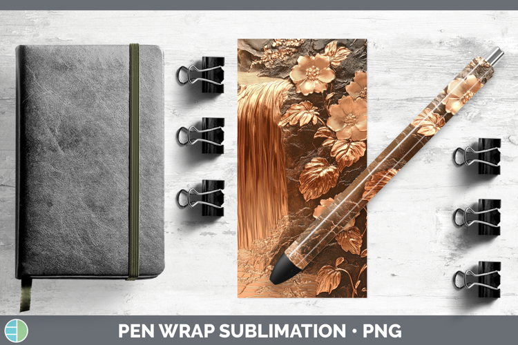 Best Sellers 02 Copper Relief Waterfall Pen Wrap Sublimation