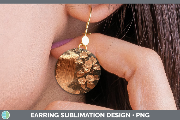 Best Sellers 02 Copper Relief Waterfall Round Earrings Subli