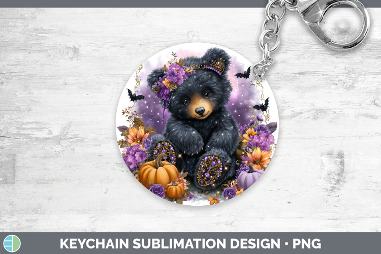 Best Sellers 02 Cute Halloween Bear Keychain Sublimation Key