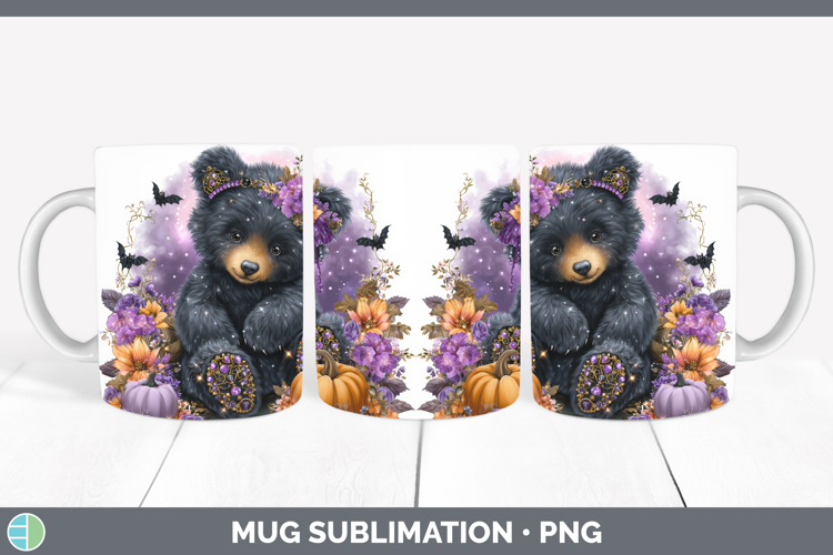 Best Sellers 02 Cute Halloween Bear Mug Wrap Sublimation Cof