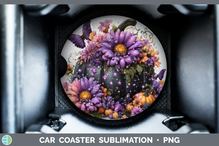 Best Sellers 02 Cute Halloween Daisies Car Coaster Sublimati