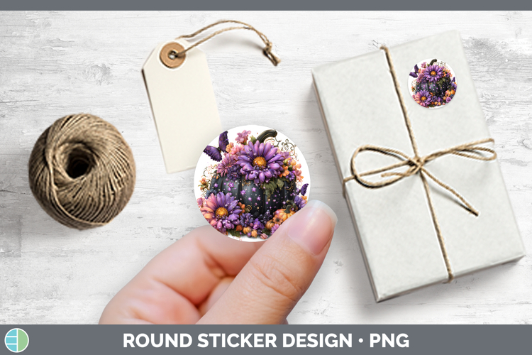 Best Sellers 02 Cute Halloween Daisies Stickers | Round Labe