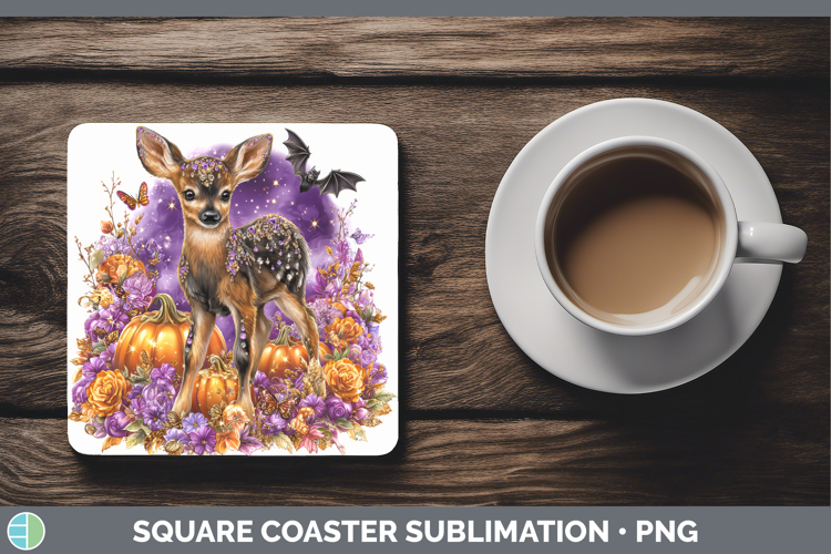 Best Sellers 02 Cute Halloween Deer Square Coaster Sublimati