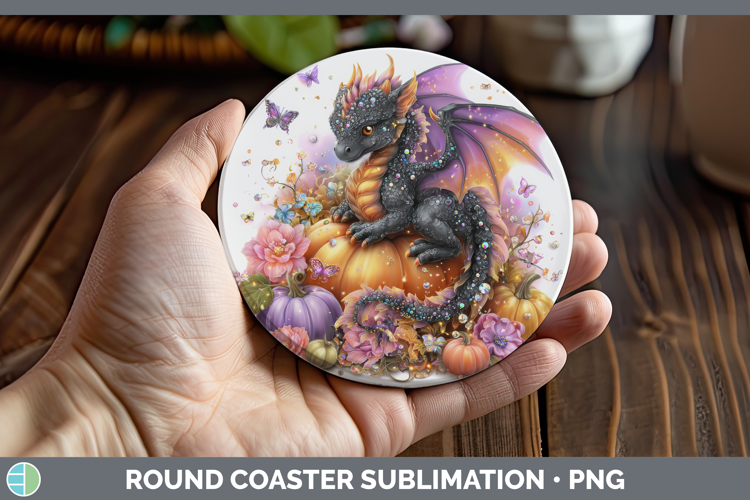 Best Sellers 02 Cute Halloween Dragon Round Coaster Sublimat