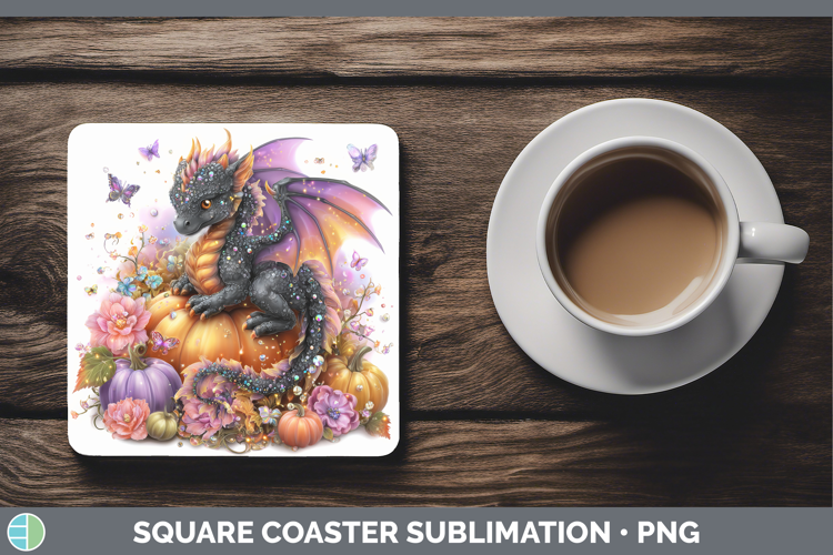 Best Sellers 02 Cute Halloween Dragon Square Coaster Sublima