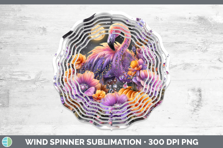 Best Sellers 02 Cute Halloween Flamingo Wind Spinner Sublima