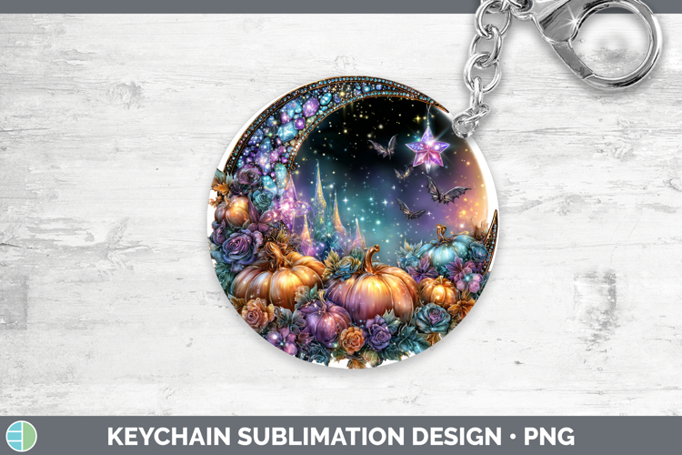 Best Sellers 02 Cute Halloween Moon and Stars Keychain Subli