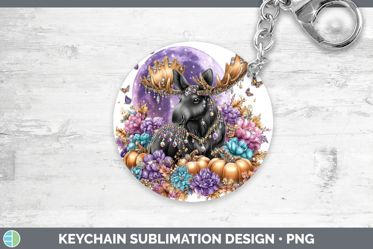 Best Sellers 02 Cute Halloween Moose Keychain Sublimation Ke