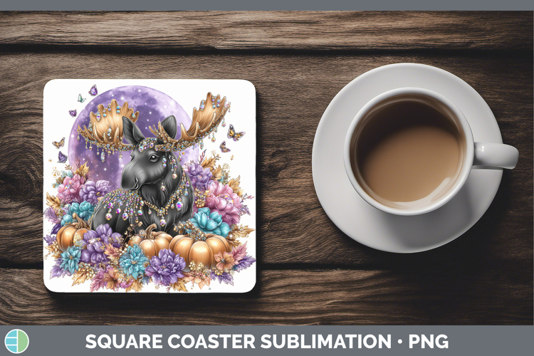 Best Sellers 02 Cute Halloween Moose Square Coaster Sublimat