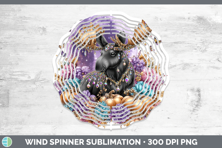 Best Sellers 02 Cute Halloween Moose Wind Spinner Sublimatio