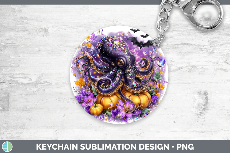 Best Sellers 02 Cute Halloween Octopus Keychain Sublimation