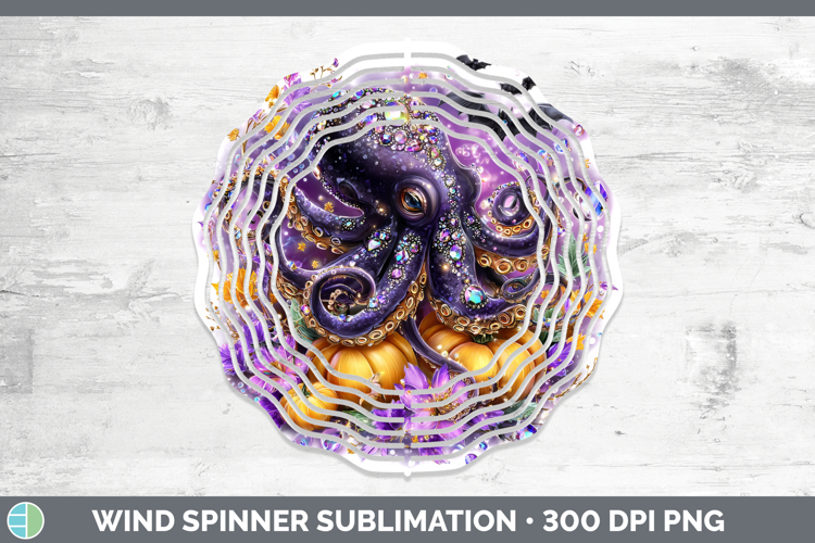 Best Sellers 02 Cute Halloween Octopus Wind Spinner Sublimat