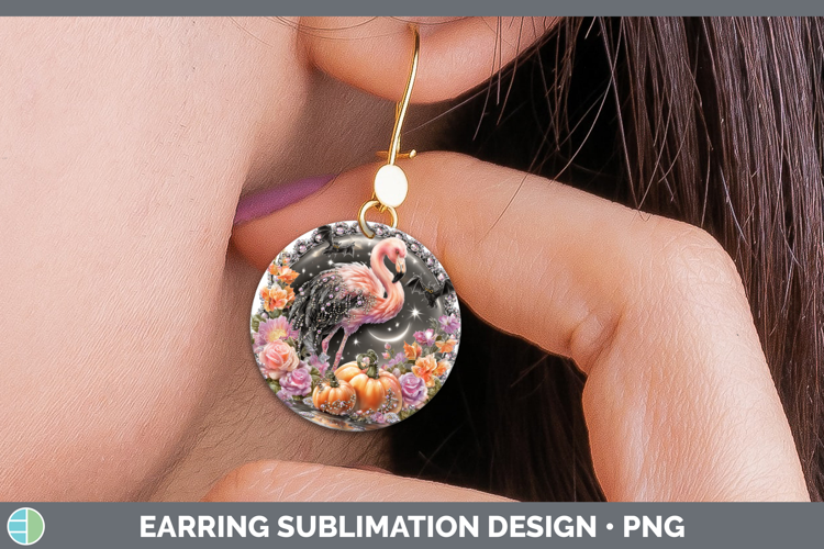 Best Sellers 02 Cute Halloween Peacock Round Earrings Sublim