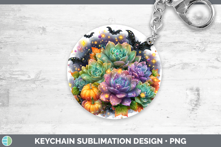 Best Sellers 02 Cute Halloween Succulents Keychain Sublimati