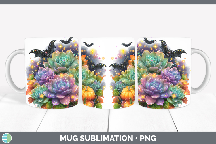 Best Sellers 02 Cute Halloween Succulents Mug Wrap Sublimati