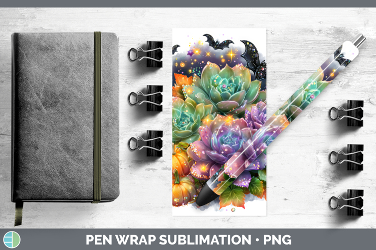 Best Sellers 02 Cute Halloween Succulents Pen Wrap Sublimati
