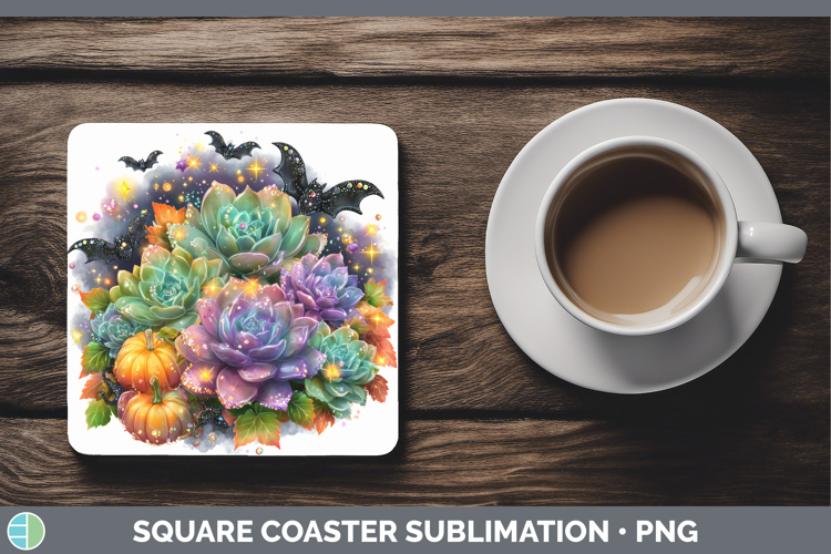 Best Sellers 02 Cute Halloween Succulents Square Coaster Sub