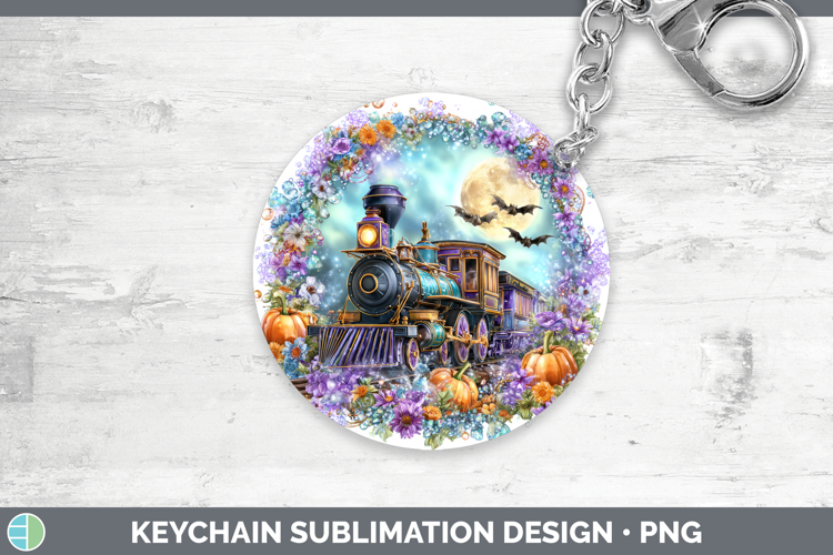 Best Sellers 02 Cute Halloween Train Keychain Sublimation Ke