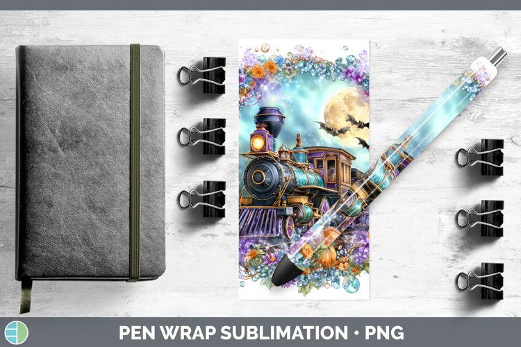 Best Sellers 02 Cute Halloween Train Pen Wrap Sublimation Pe