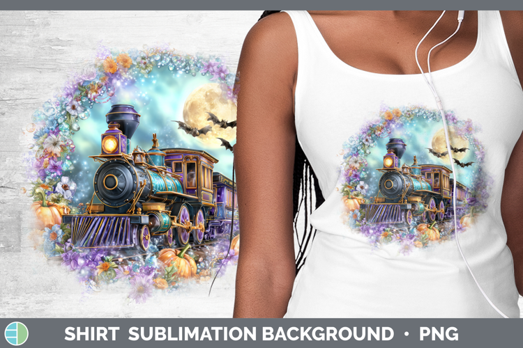 Best Sellers 02 Cute Halloween Train Shirt Sublimation Backg