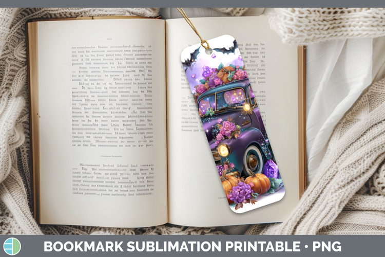 Best Sellers 02 Cute Halloween Vintage Truck Bookmark Sublim