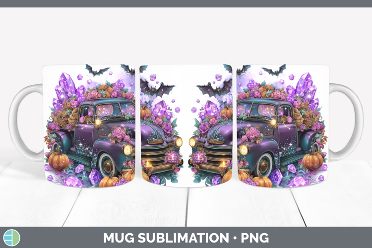Best Sellers 02 Cute Halloween Vintage Truck Mug Wrap Sublim