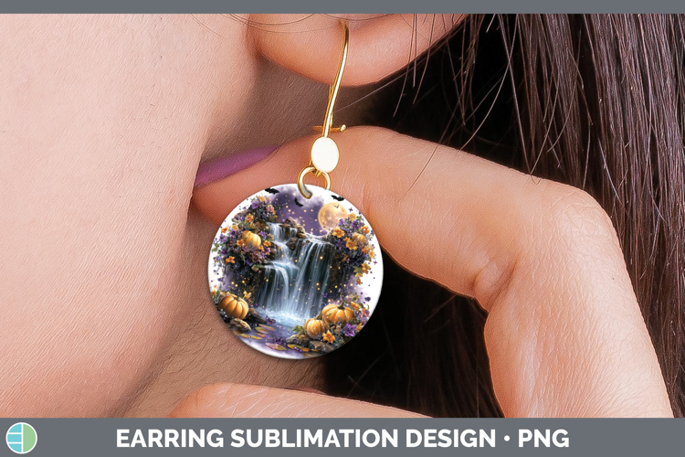 Best Sellers 02 Cute Halloween Waterfall Round Earrings Subl