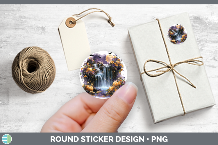 Best Sellers 02 Cute Halloween Waterfall Stickers | Round La