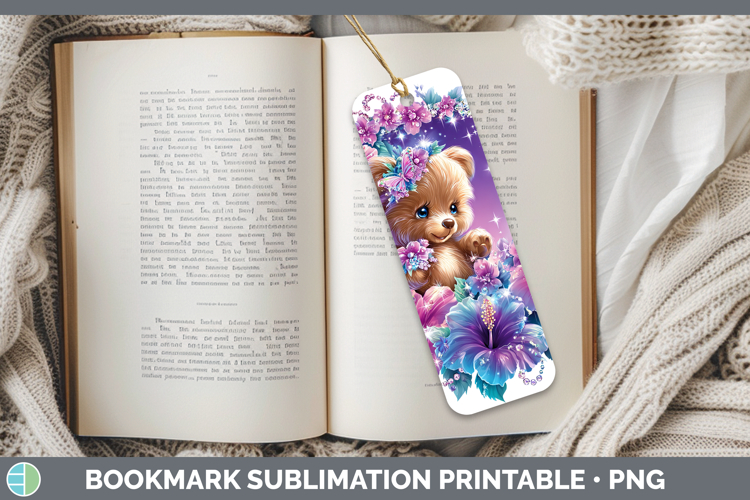 Best Sellers 02 Rainbow Summer Bear Bookmark Sublimation Pri