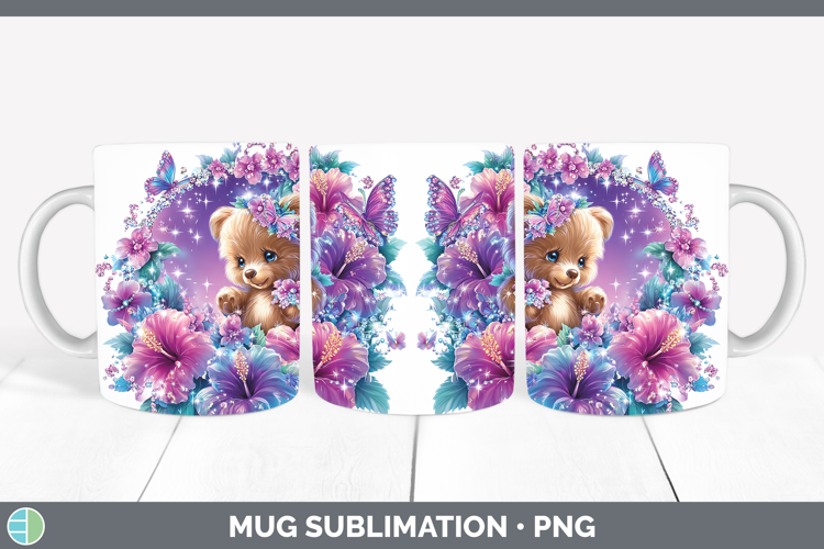 Best Sellers 02 Rainbow Summer Bear Mug Wrap Sublimation Cof
