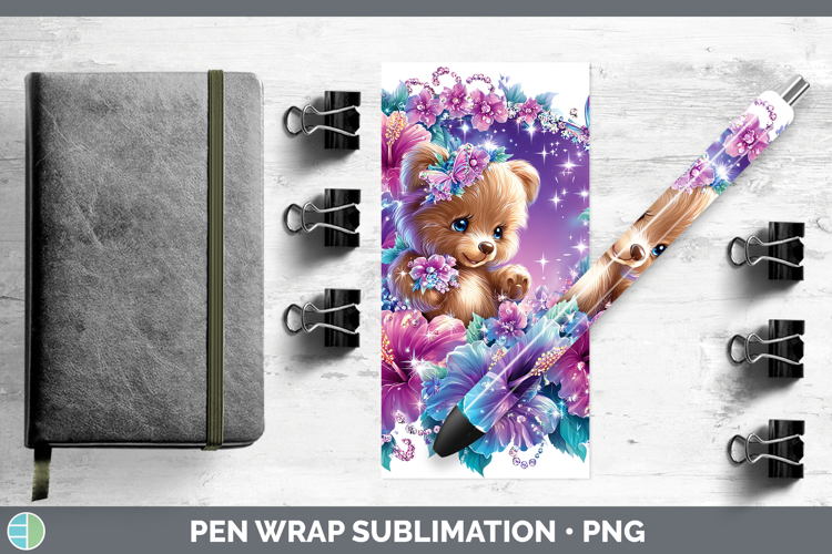 Best Sellers 02 Rainbow Summer Bear Pen Wrap Sublimation Pen