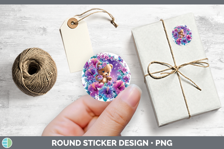 Best Sellers 02 Rainbow Summer Bear Stickers | Round Labels