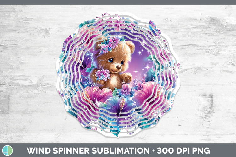 Best Sellers 02 Rainbow Summer Bear Wind Spinner Sublimation