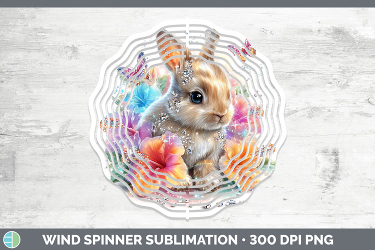 Best Sellers 02 Rainbow Summer Bunny Wind Spinner Sublimatio