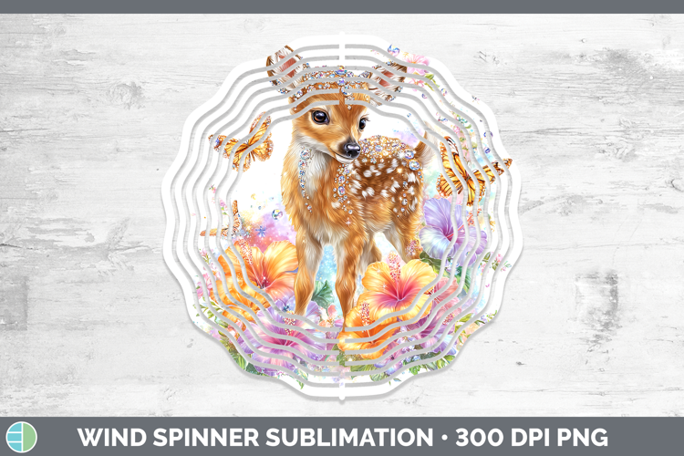 Best Sellers 02 Rainbow Summer Deer Wind Spinner Sublimation