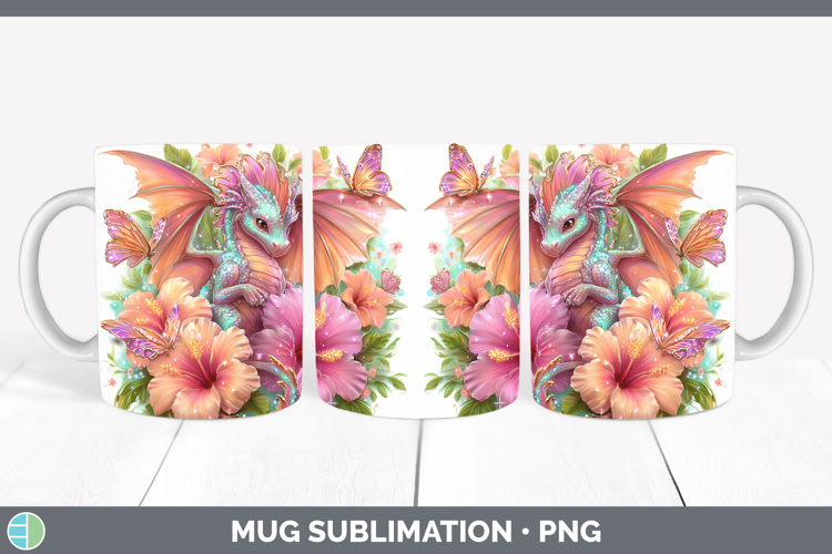 Best Sellers 02 Rainbow Summer Dragon Mug Wrap Sublimation C