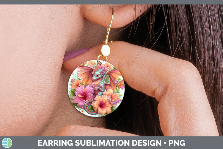 Best Sellers 02 Rainbow Summer Dragon Round Earrings Sublima