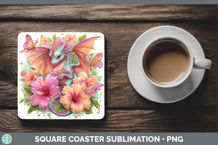 Best Sellers 02 Rainbow Summer Dragon Square Coaster Sublima