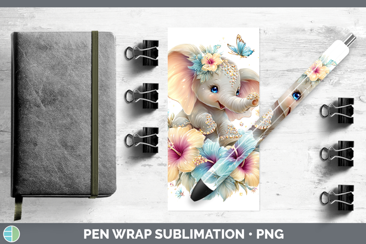 Best Sellers 02 Rainbow Summer Elephant Pen Wrap Sublimation