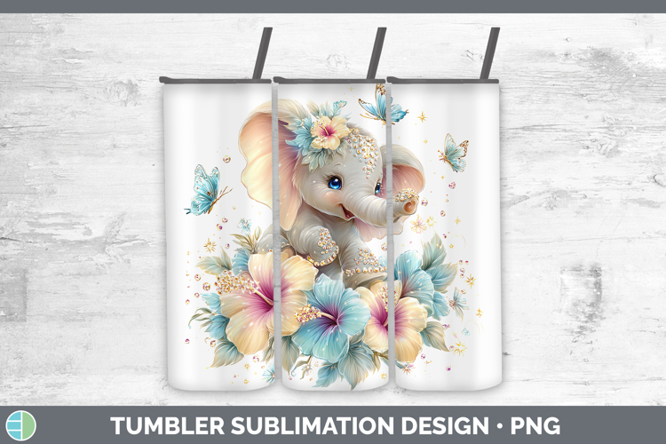 Best Sellers 02 Rainbow Summer Elephant Tumbler Sublimation