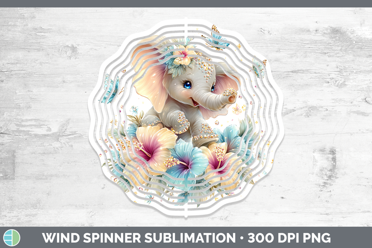 Best Sellers 02 Rainbow Summer Elephant Wind Spinner Sublima