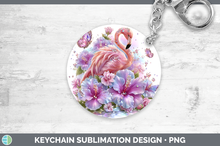 Best Sellers 02 Rainbow Summer Flamingo Keychain Sublimation