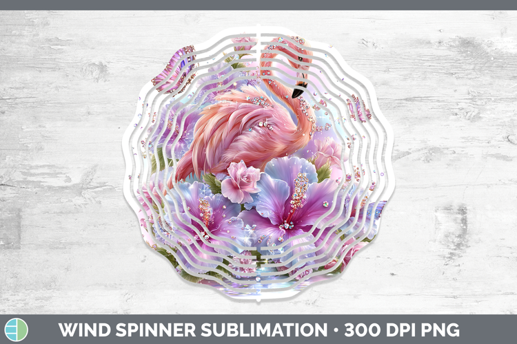 Best Sellers 02 Rainbow Summer Flamingo Wind Spinner Sublima