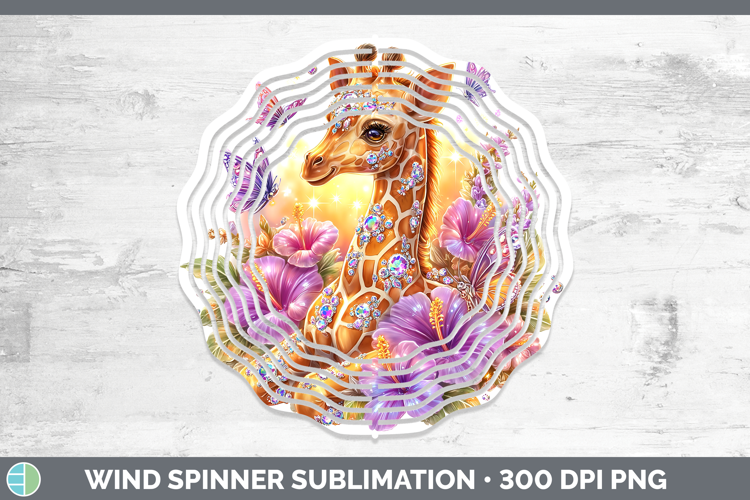 Best Sellers 02 Rainbow Summer Giraffe Wind Spinner Sublimat