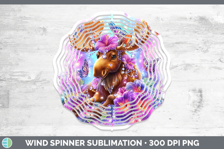 Best Sellers 02 Rainbow Summer Moose Wind Spinner Sublimatio