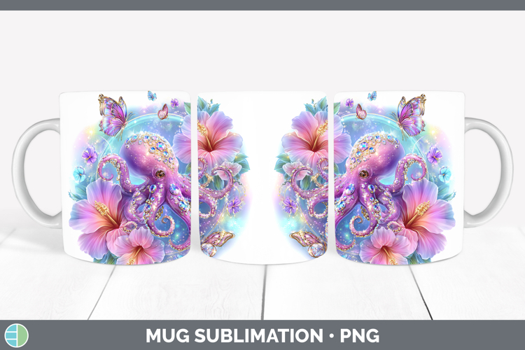 Best Sellers 02 Rainbow Summer Octopus Mug Wrap Sublimation